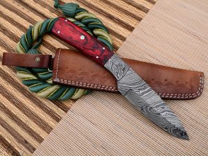 Hand Made Damascus Hunting Camping Knife