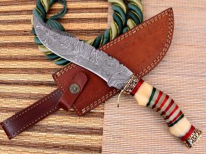 New Hand Made Damascus Forge Hunting Knife, With Razor Sharp